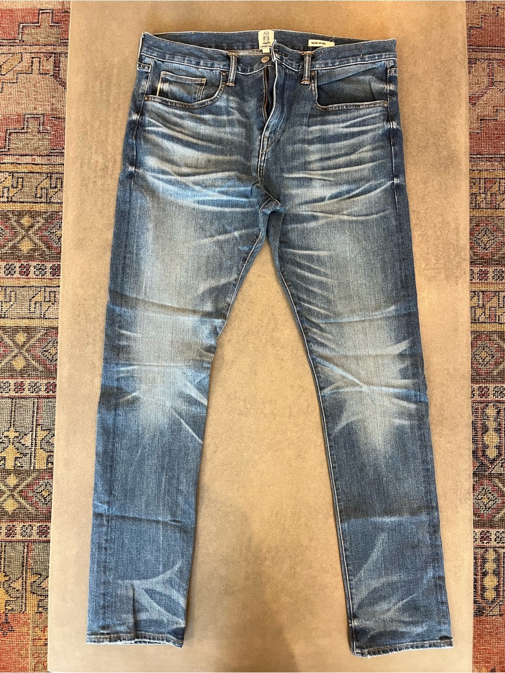 Hiroshi Kato - Men's Skinny Blue Washed Jeans - Slim Fit - Like New - 36x34
